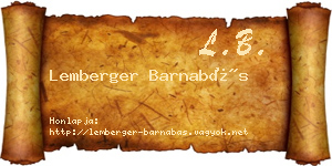 Lemberger Barnabás névjegykártya
