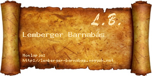 Lemberger Barnabás névjegykártya